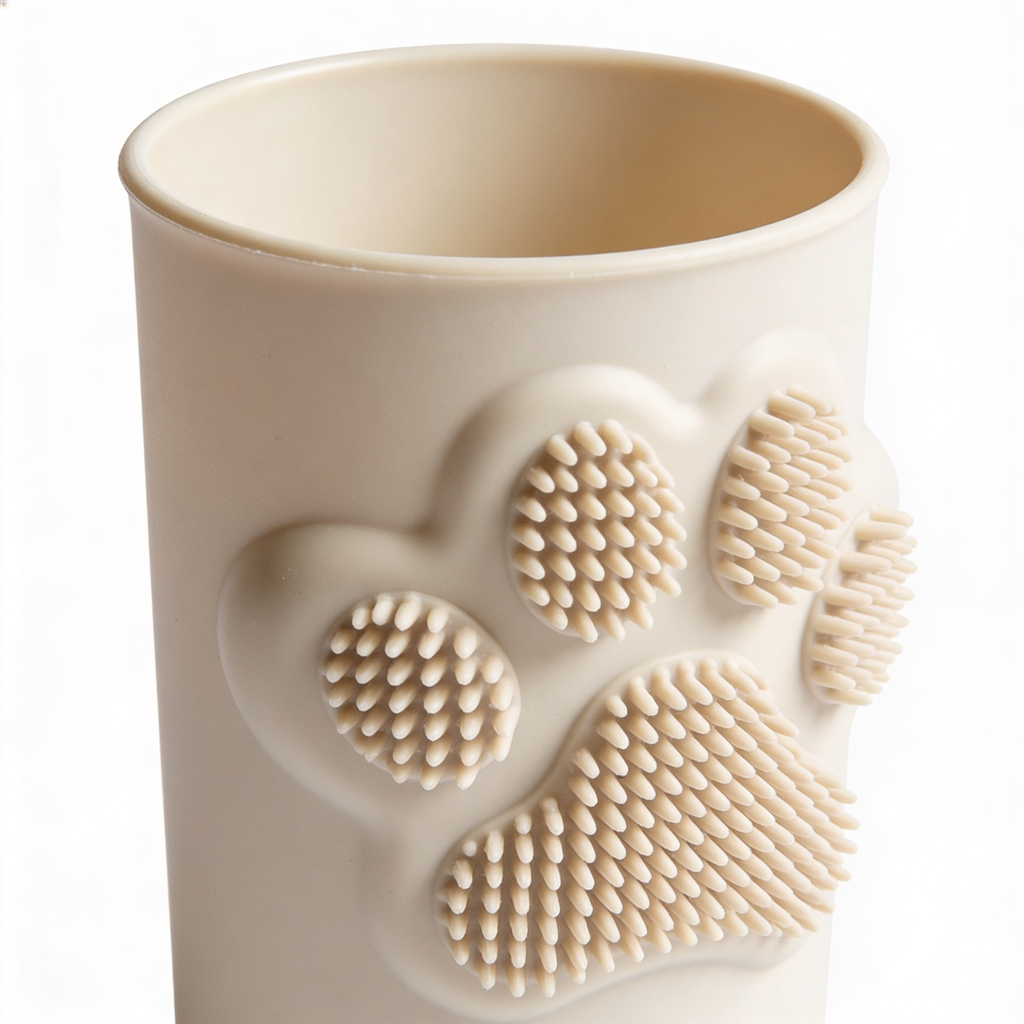 pawjoy Rubber Pet Paw Cleaning Cup with Soft Bristles