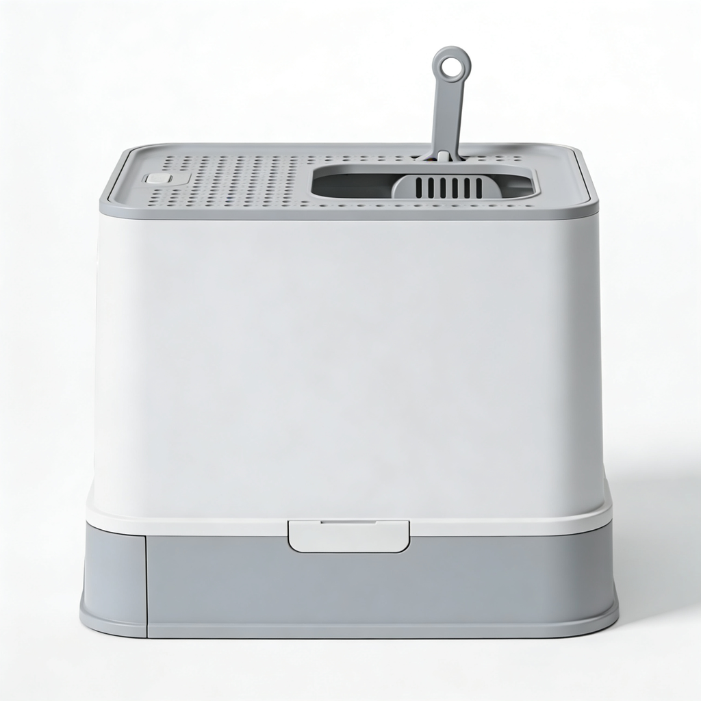 pawjoy Self-Cleaning Litter Box Regular Size, Grey